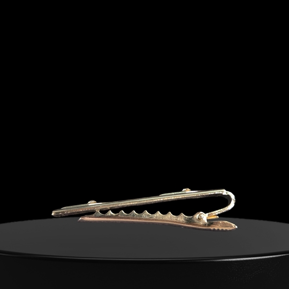 🐣 Silver Tone Rhinestones Tie Clip - Picture 2 of 3